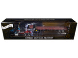Ford LTL 9000 Day Cab and Landoll 440B-50CA Traveling Axle Trailer "Cappello Heavy Transport" Black with Blue Hood "Legacy" Series #3 1/64 Diecast Model by DCP/First Gear