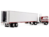 Kenworth K100 COE Flat Top and 53' Utility Trailer with Reefer "Red's Favorites - Jim Skrinar" Red with White Stripes 1/64 Diecast Model by DCP/First Gear