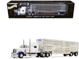 Peterbilt 379 with 70" Mid-Roof Sleeper and Wilson Silverstar Livestock Trailer "National Carriers" White "Legacy Series #5" 1/64 Diecast Model by DCP/First Gear