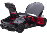2019 Aston Martin Vantage RHD (Right Hand Drive) Jet Black with Red Interior 1/18 Model Car by AUTOart