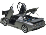 Bugatti EB110 SS Super Sport Grigio Metalizzatto Silver Metallic with Silver Wheels 1/18 Model Car by AUTOart