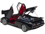 Bugatti EB110 SS Super Sport Nero Vernice Black with Red Interior and Silver Wheels 1/18 Model Car by AUTOart
