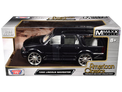 1998 Lincoln Navigator Black Metallic with White Interior "Maxx Design" "American Classics" Series 1/24 Diecast Model by Motormax