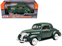 1939 Chevrolet Coupe Green 1/24 Diecast Model Car by Motormax