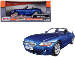 BMW Z4 Convertible Blue 1/24 Diecast Model Car by Motormax