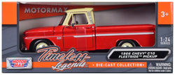 1966 Chevrolet C10 Fleetside Pickup Truck Red with Cream Top 1/24 Diecast Model by Motormax