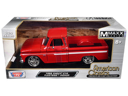 1966 Chevrolet C10 Fleetside Pickup Truck Red "Maxx Design" "American Classics" Series 1/24 Diecast Model by Motormax