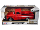 1966 Chevrolet C10 Fleetside Pickup Truck Red "Maxx Design" "American Classics" Series 1/24 Diecast Model by Motormax