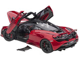 Mclaren 720S Memphis Red Metallic with Black Top and Carbon Accents 1/18 Model Car by AUTOart