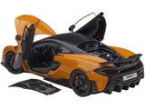 Mclaren 600LT Myan Orange and Carbon 1/18 Model Car by AUTOart