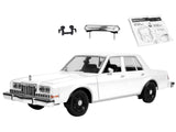 1986 Dodge Diplomat Police Car Unmarked White "Custom Builder's Kit" Series 1/24 Diecast Model Car by Motormax