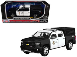 2017 Chevrolet Silverado 1500 LT Z71 Crew Cab Pickup Truck "Los Angeles Police Department" Black and White "Law Enforcement and Public Service" Series 1/27 Diecast Model by Motormax