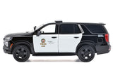 2025 Chevrolet Tahoe Police Pursuit Vehicle "Los Angeles Police Department (LAPD)" Black and White "Law Enforcement and Public Service" Series 1/24 Diecast Model by Motormax