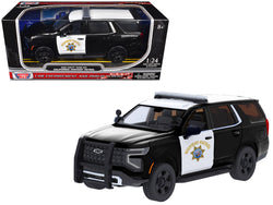 2025 Chevrolet Tahoe Police Pursuit Vehicle "California Highway Patrol" Black and White "Law Enforcement and Public Service" Series 1/24 Diecast Model by Motormax