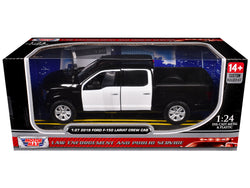 2019 Ford F-150 Lariat Crew Cab Pickup Truck Unmarked Plain Black and White "Custom Builder's Kit - Law Enforcement and Public Service" Series 1/27 Diecast Model by Motormax