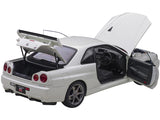 Nissan Skyline GT-R (R34) V-Spec II RHD (Right Hand Drive) White Pearl 1/18 Model Car by AUTOart