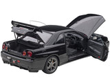 Nissan Skyline GT-R (R34) V-Spec II RHD (Right Hand Drive) Black Pearl 1/18 Model Car by AUTOart