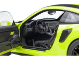 Porsche 911 (991.2) GT2 RS Weissach Package Acid Green with Carbon Stripes 1/18 Model Car by AUTOart