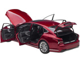 Lexus LS500h Morello Red Metallic with Chrome Wheels 1/18 Model Car by AUTOart