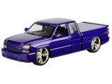 2006 Chevrolet Silverado Custom Pickup Truck Blue Metallic "Die-Cast Collection" Series 1/25 Diecast Model by Motormax