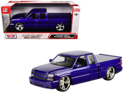 2006 Chevrolet Silverado Custom Pickup Truck Blue Metallic "Die-Cast Collection" Series 1/25 Diecast Model by Motormax