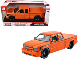 2006 Chevrolet Silverado Custom Pickup Truck Orange Metallic with Black Stripes "Die-Cast Collection" Series 1/25 Diecast Model by Motormax