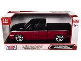 2006 Chevrolet Silverado Custom Pickup Truck Red Metallic and Black with Silver Stripes "Die-Cast Collection" Series 1/25 Diecast Model by Motormax