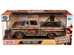 1958 Chevrolet Apache Fleetside Pickup Brown (Rusted) "Weathered Treasures" Series 1/24 Diecast Model by Motormax
