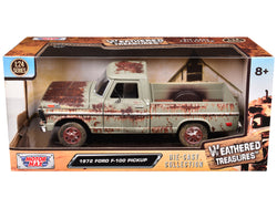 1972 Ford F-100 Pickup Truck Beige (Rusted) "Weathered Treasures" Series 1/24 Diecast Model by Motormax