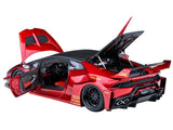 Lamborghini Huracan GT "LB-Silhouette Works" Hyper Red Metallic with Black Top 1/18 Model Car by AUTOart