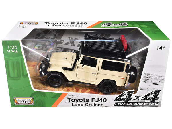 Toyota FJ40 Land Cruiser Beige "4x4 Overlanders" Series 1/24 Diecast Model by Motormax