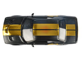 2018 Dodge Challenger SRT Hellcat Widebody Matte Black with Gold Stripes and Graphics "Midnight Eclipse" Series 1/24 Diecast Model Car by Motormax