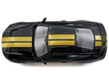 2018 Ford Mustang GT 5.0 Black with Gold Stripes and Graphics "Midnight Eclipse" Series 1/24 Diecast Model Car by Motormax