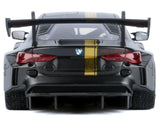 BMW M4 GT3 Matte Black with Gold Stripes "Midnight Eclipse" Series 1/24 Diecast Model Car by Motormax