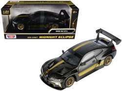 BMW M4 GT3 Matte Black with Gold Stripes "Midnight Eclipse" Series 1/24 Diecast Model Car by Motormax