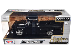 1958 Chevrolet Apache Fleetside Pickup Black "Maxx Design" "American Classics" Series 1/24 Diecast Model by Motormax