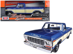 1979 Ford F-150 Pickup Truck 2 Tone Blue and Cream 1/24 Diecast Model by Motormax