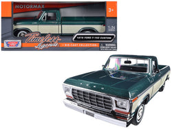 1979 Ford F-150 Pickup Truck 2 Tone Green Metallic and Cream 1/24 Diecast Model by Motormax