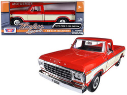 1979 Ford F-150 Pickup Truck Red and Cream 1/24 Diecast Model by Motormax