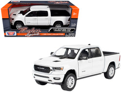 2019 RAM 1500 Laramie Crew Cab Pickup Truck White "Timeless Legends" Series 1/24 Diecast Model by Motormax