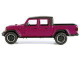 2021 Jeep Gladiator Overland Pickup Truck Purple with Matt Black Top 1/24 Diecast Model by Motormax