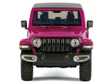 2021 Jeep Gladiator Overland Pickup Truck Purple with Matt Black Top 1/24 Diecast Model by Motormax