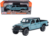 2021 Jeep Gladiator Rubicon (Closed Top) Pickup Truck Blue with Black Top 1/27 Diecast Model Car by Motormax