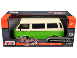 Volkswagen Type 2 (T3) Van Green and Beige "Timeless Legends" Series 1/24 Diecast Model by Motormax