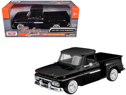1966 GMC C1000 Fenderside Pickup Truck Black "Timeless Legends" Series 1/24 Diecast Model by Motormax