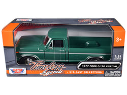 1977 Ford F-150 Custom Pickup Truck Green "Timeless Legends" Series 1/24 Diecast Model by Motormax