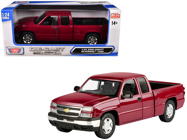 2006 Chevrolet Silverado 1500 Pickup Truck Red Metallic "Die-Cast Collection" Series 1/25 Diecast Model by Motormax