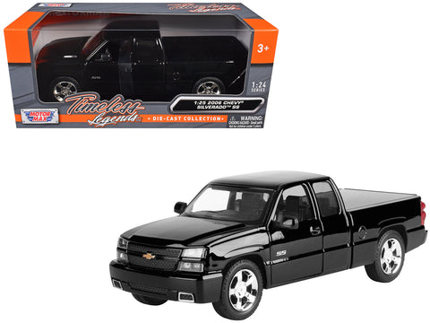 2006 Chevrolet Silverado SS Pickup Truck Black "Timeless Legends" Series 1/25 Diecast Model by Motormax