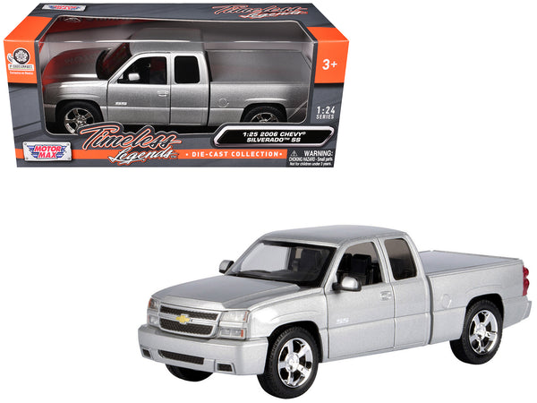 2006 Chevrolet Silverado SS Pickup Truck Silver Metallic "Timeless Legends" Series 1/25 Diecast Model by Motormax