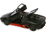Lamborghini Reventon Matte Black with Red Stripes "Satin Paint" Series 1/24 Diecast Model Car by Motormax